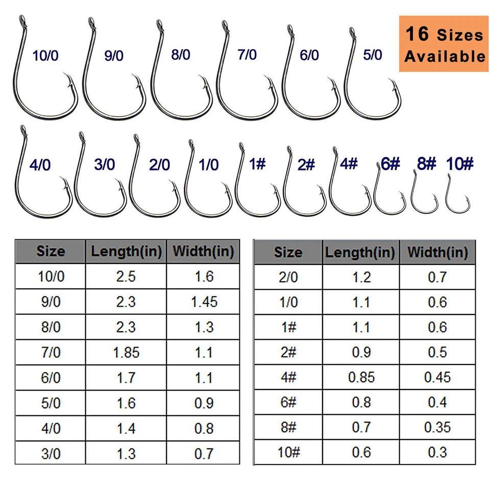 200pcs 2X Strong Offset Sport Circle Fishing Hooks 7384 Black Octopus Fish Hooks - Image 4 of 4