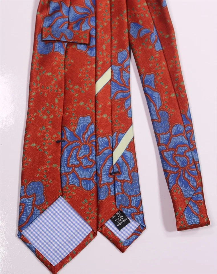 Corbata Marchesi di Como Naranja Azul Paisley Seda Foto 4 de 4