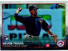 2015 Topps Devon Travis #571 White Jersey (RC) Rainbow Foil.