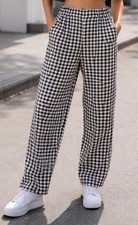 Vintage Ollie New York City Fashion Designer Size 9 Black White Checkered Pants