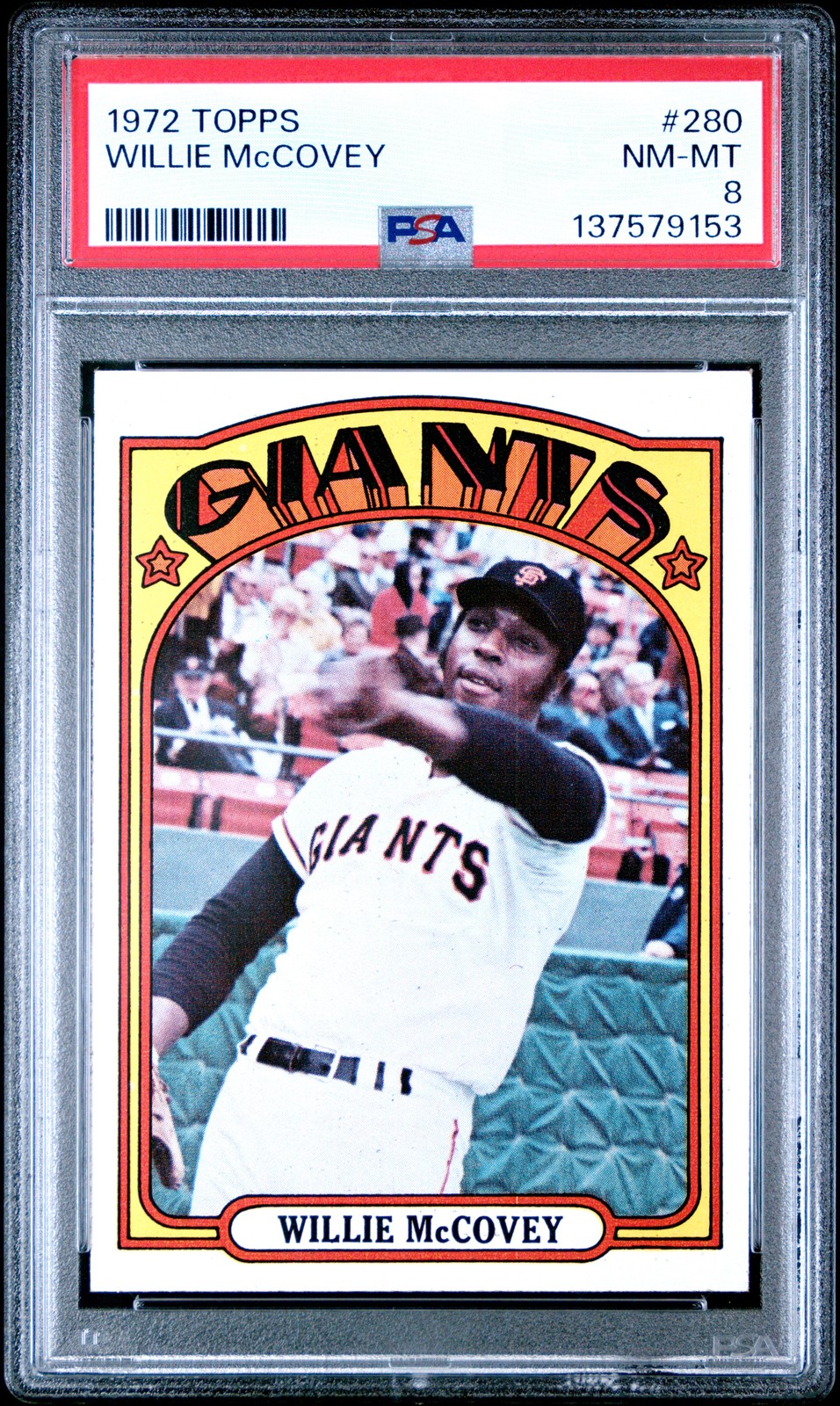 1972 TOPPS #280 WILLIE MCCOVEY PSA 8