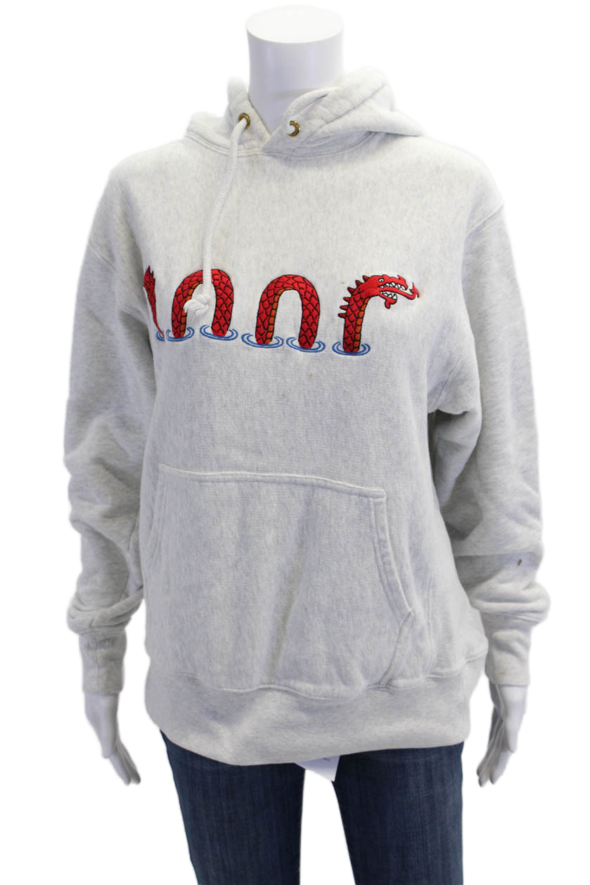 FILA Blazers canottaggio donna pullover drago stampato felpa con cappuccio grigio taglia media