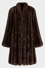 1980s Luxurious Brown Faux Fur Coat, Full-Length, Size M