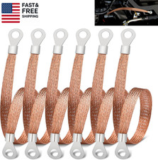 6 PCS Universal Automotive Braided Copper Ground Strap, 12 Inch Engine Ground S