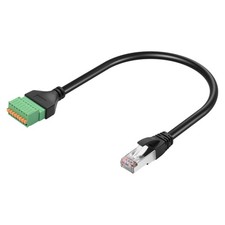 RJ45 to 8-Pin Terminal Block Cat5 Ethernet Cable 13.07 Inch Solderless Cord