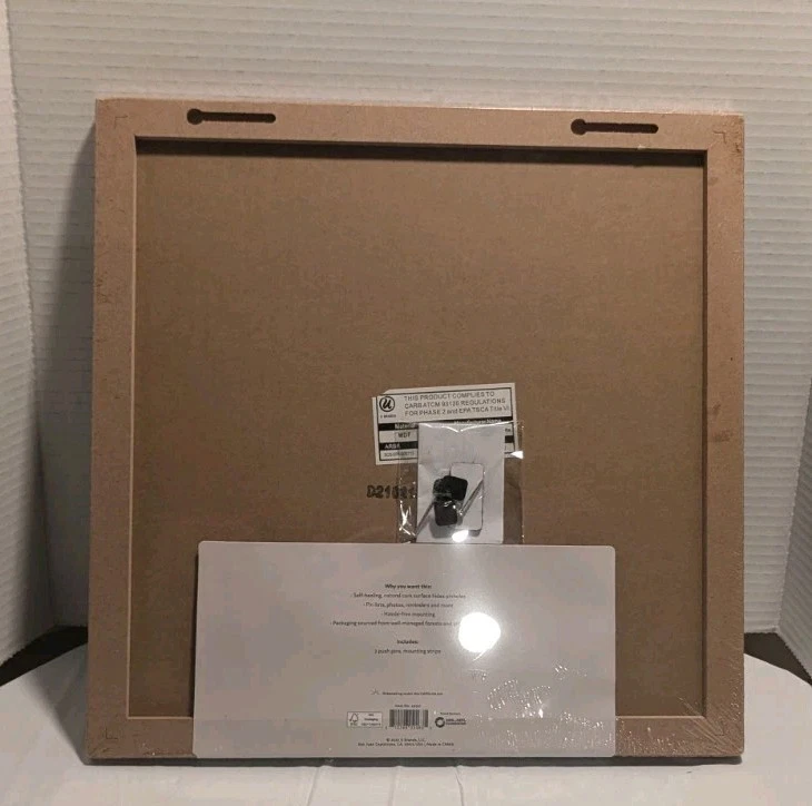 Square Corkboards, 14" x 14" Frameless w/ Mounting Hardware & Push Pins. UBrand - Image 2 of 3