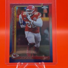2025 Topps Chrome Football Chris Jones Red White Blue Refractor #153 Chiefs
