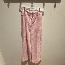 Cider Women's Pink Tweed Wide-Leg Solid Dress Pants Button Zip Size S