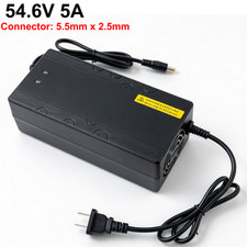54.6V 5A Smart Charger DC 5.5x2.5mm Plug for 48V Electric Bicycle Li-ion Battery