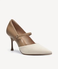 Cosy Island Bicolor Grace Pointed Toe Heeled Pumps Formal Career Dress Shoes