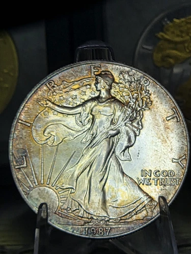 1987 1 oz Silver American Eagle (Brilliant Uncirculated), With Toning!!