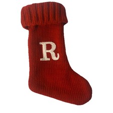 Wondershop Monogram Christmas Stocking Letter R Initial Red Knit Target
