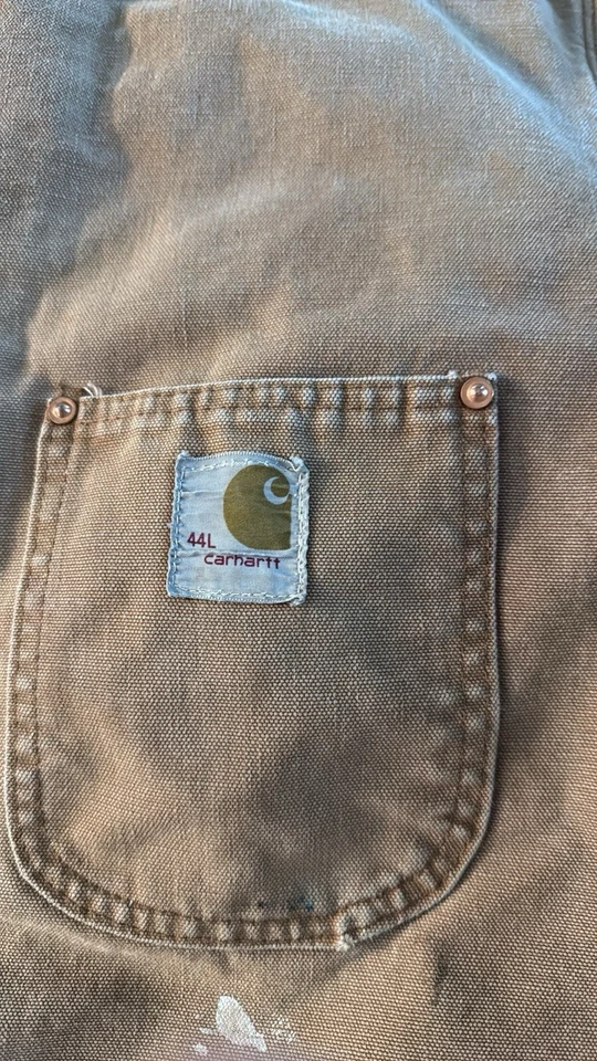 Abrigo Chaqueta Vintage Carhartt Chore Manta Forrada Marrón Pato Lona EE. UU. Foto 2 de 4