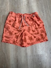 Eddie Bauer Men  s Swim Trunk Shorts Large Peach Coral Fish Print L Mesh Lining