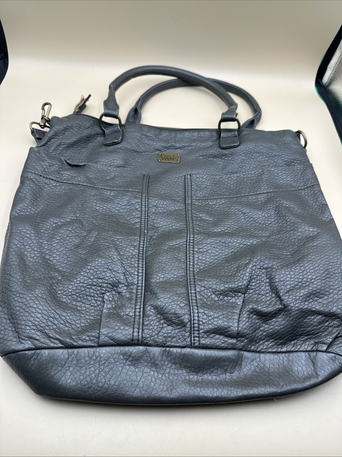 #7F-VANS Off The Wall Blue Crossbody Buckle Medium Sized Purse Bag