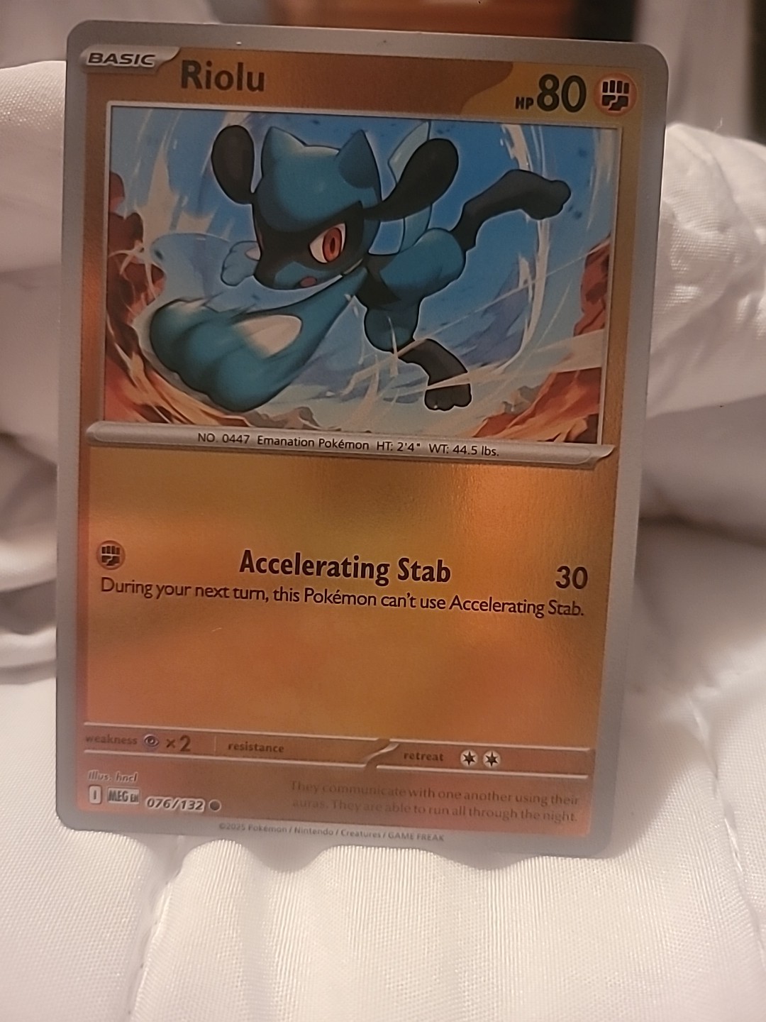 Riolu 076/132 Reverse Holo Common Mega Evolution Pokemon TCG