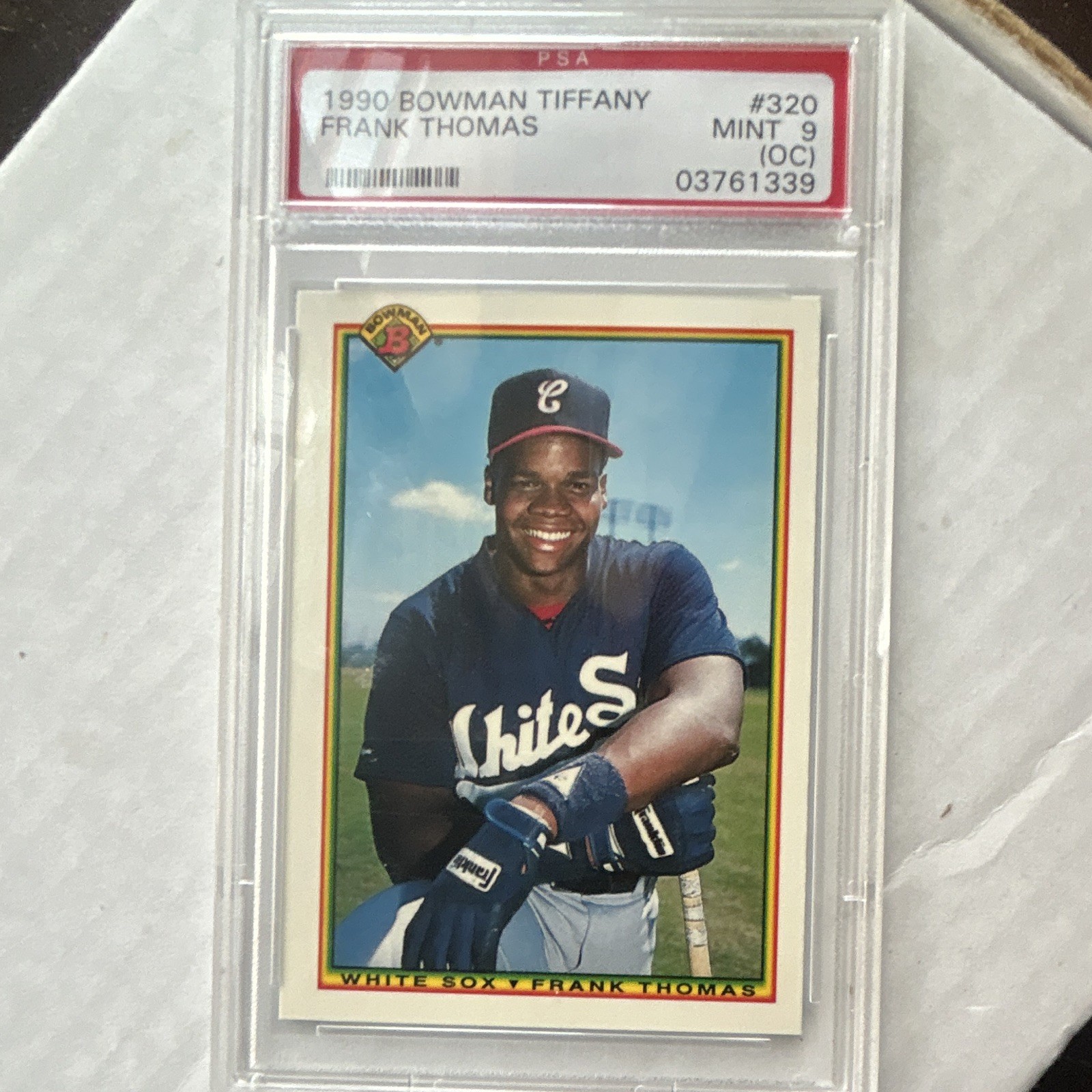 Bowman 1990 Tiffany Frank Thomas Rookie Card #320 PSA 9 Chicago White Sox