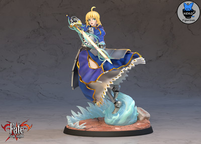 Artoria Pendragon, Saber | 3D Printed Figure | Collectible | Art Piece | Painted