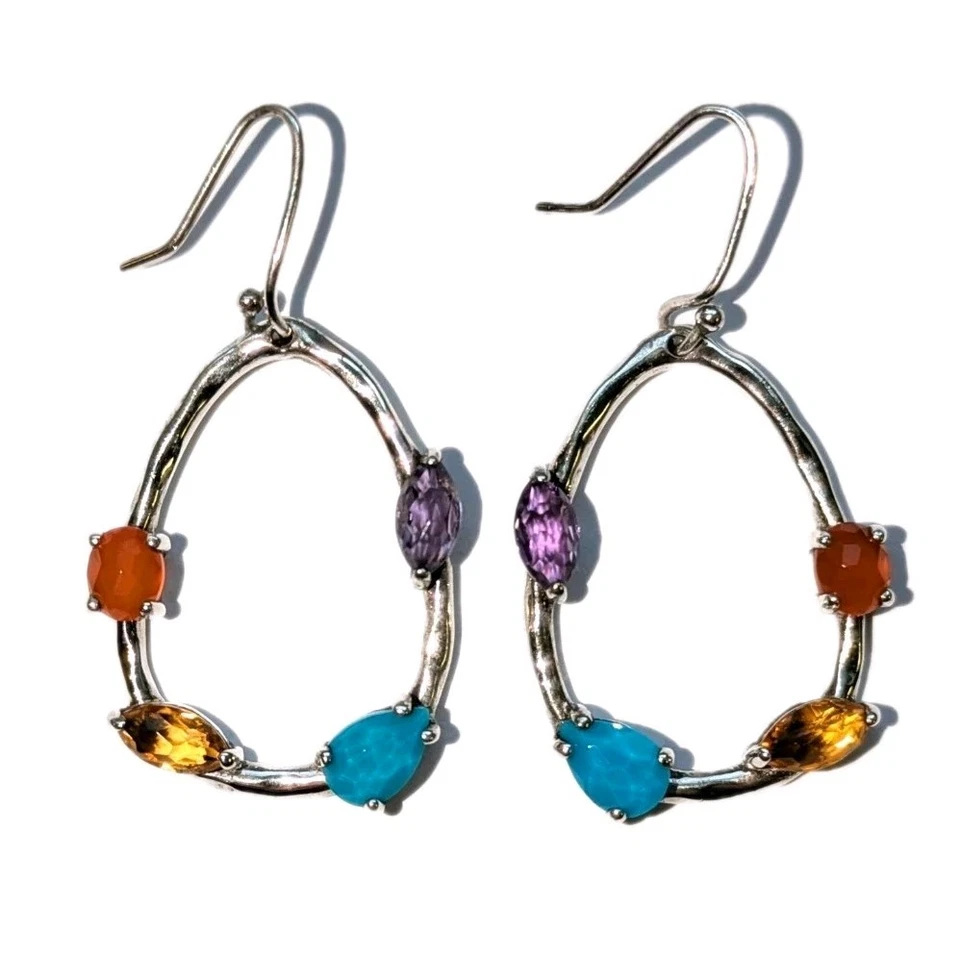 Pendientes colgantes Ippolita Rock Candy de plata de ley 925 con múltiples piedras Foto 2 de 4