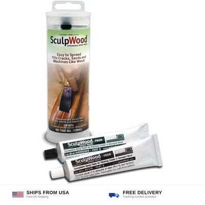 System Three SculpWood Paste Wood Epoxy Filler, 4 oz, Brown