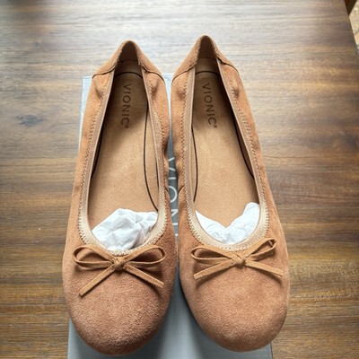Vionic Toffee Wide Ballet Flat With Decorative Bow Sz.9.5W