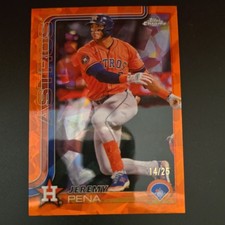 Topps Chrome 2025 Orange Diamante Refractor Jeremy Pena Astros Card #239  14/25