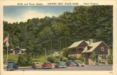 WV Grille and Picnic Shelter A. W. Smith News Agency c1940s-50s Vintage Postcard