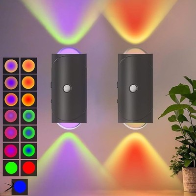 2pcs LED Motion Sensor Smart Night Light, RGB Gradient Ambient Light