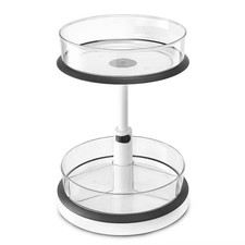Lazy Susan Makeup Organizer, Freestanding 2-Tier Large Clear - Cosmetic/Vanity O
