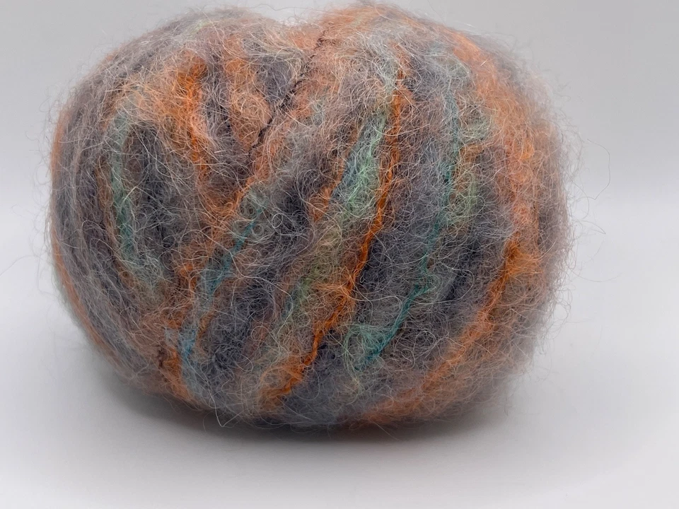 LOT of 4 Kid Mohair Alpaca Color 78046 Ice Yarn 4x295y=1,180yd Green Orange Blue - Image 3 of 4