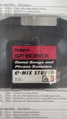 Roland e-Mix STUDIO SP-808EX Factory Demo ZIP 250 Disk Manual FX Patch List