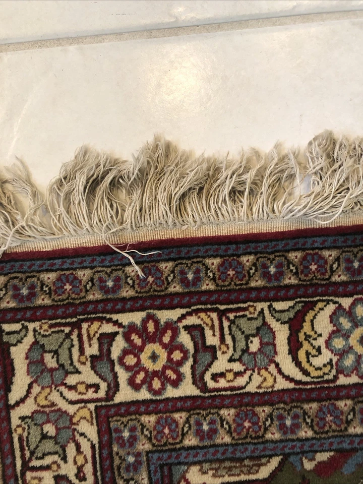 Alfombra turca vintage, alfombra bohemia de diseño geométrico hecha a mano 2,75 x 4,25 pies Foto 4 de 4