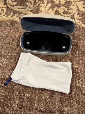 Zara sunglasses Black Oversized HARD CASE | eBay