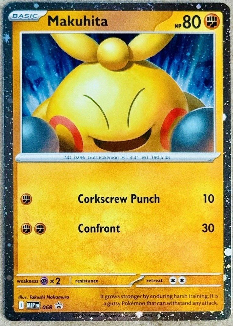 POKÉMON TCG MEGA EVOLUTION BLACK STAR PROMO MAKUHITA COSMOS HOLO 068 NM+ QTY