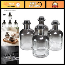 Set of 4 Black Glass Diffuser Bottles - DIY Fragrance Accessories for Reed Diffu