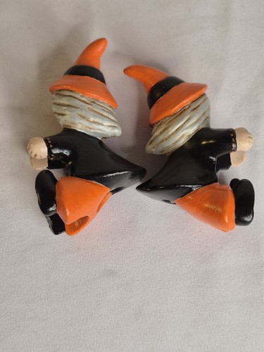 Halloween Ceramic Witch Candle Hugger Set Of 2 1960s Vintage - Picture 5 of 8