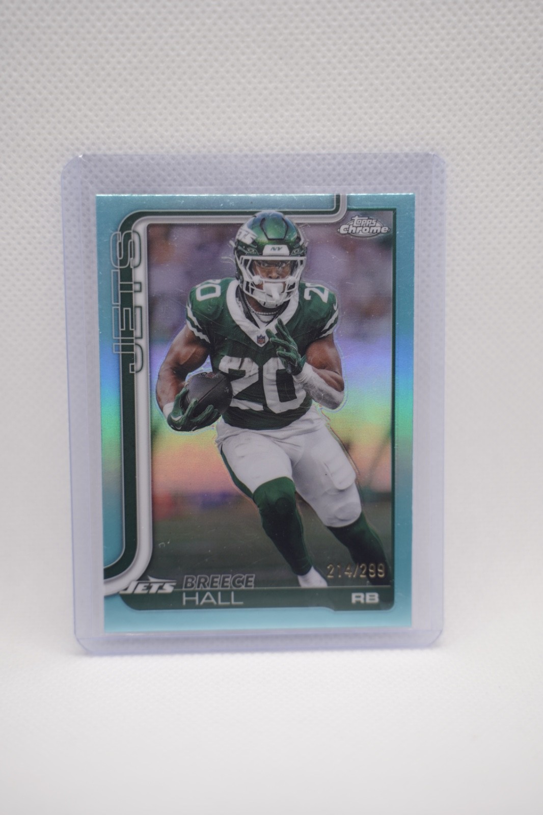 Topps Chrome 2025 Breece Hall Teal Refractor /299 #238 New York Jets