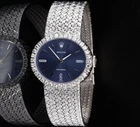 Vintage 1972 Rolex Precision Ladies 18k White Gold Diamonds Cocktail Watch