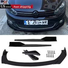 Front Bumper Lip Chin Spoiler Body Kit Splitter Side Skirt For Volkswagen