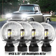 DOT 4pcs 5.75" Round LED Headlights Hi/Lo Beam Fit Chevy 3100 Truck 1958 1959++