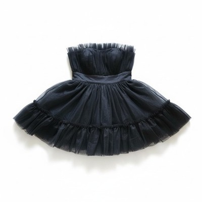 blue dress for baby girl Tutu Mini Dress with Side Sash Black / Medium main image 0