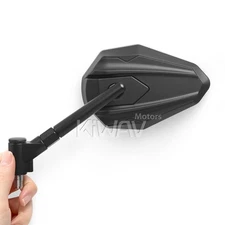 4Rizz black motorcycle mirrors universal fit 10mm bolt-on US STOCK
