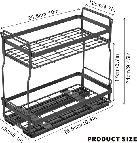 Pull Out Spice Rack Organizer Inside Kitchen Cabinets Heavy Duty Slide Out - Picture 5 of 9