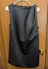 Mango Satin Sleeveless Short Shift Dress w/ Knot Detail Gray/Black Shine-2
