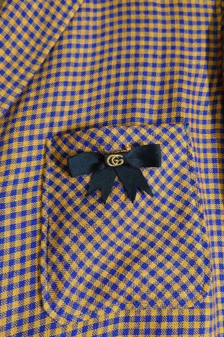 Gucci Giacca Lino A Scacchi Marrone Taglia 46 Ottima Usata Italia 2021AW