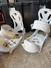 Burton Custom Snowboard Bindings White And Gold ( LARGE )