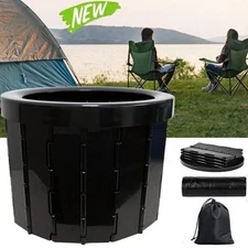 Portable Folding Car Toilet Outdoor Travel Emergency Toilet Camping Black ！