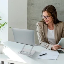 Nulaxy Silver Ergonomic Adjustable 10"-17.3" Laptop Stand