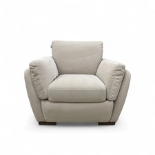 Oak Furnitureland ‘Cortezia' Chair Beige Velvet Aesthetic Loveseat Modern NEW