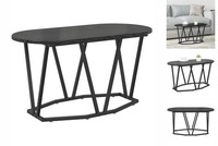 Couchtisch Aus Schwarzem Eichenholz 80X40X40,5 Cm Aus Spanplatte Und Metall